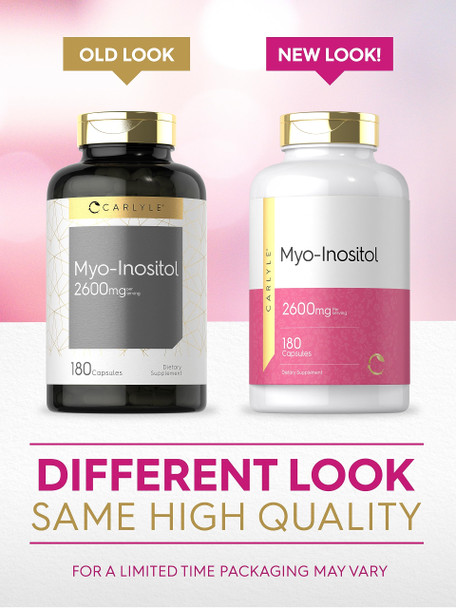 Carlyle Myo-Inositol 2600Mg | 180 Capsules | Extra Strength Supplement | Non-Gmo, Gluten Free