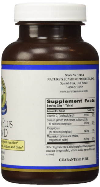 Nature'S Sunshine Calcium Plus Vitamin D, 150 Tablets, Kosher | Powerful Vitamin Supplement For S Containing Vitamin D3, Cal