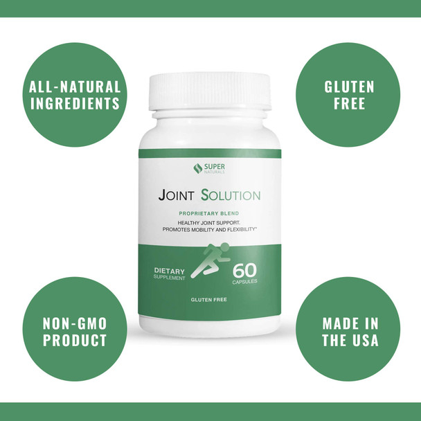 Super Naturals Vitamins Joint Solution For Men, Women - Joint Support Dietary Supplement W/ Glucosamine Chondroitin & Turmeric