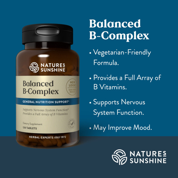 Nature'S Sunshine Balanced B Complex, 120 Tablets | B Complex Vitamins To Support Digestion And Nervous System Health With Vegeta