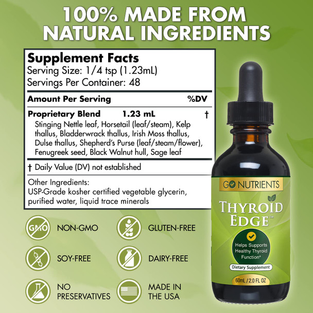 Go Nutrients Thyroid Support Comprehensive Natural Thyroid Supplement