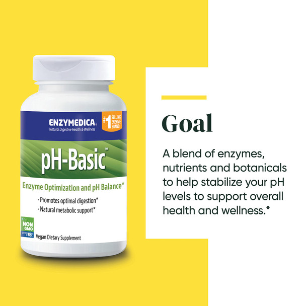 Enzymedica, Ph-Basic, Enzymes To Support Healthy Digestion And Ph Balance, 90 Capsules (Ffp)