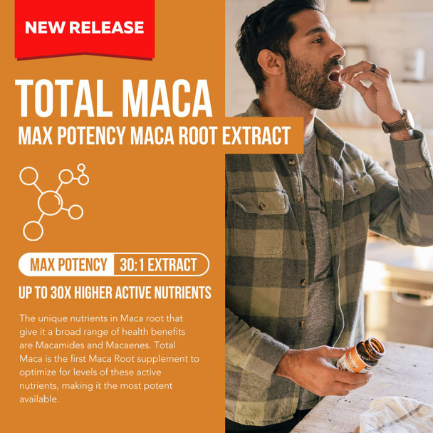 Total Maca | Maca Root Extract – 30:1 Extract, Max Potency | Optimized For Active Nutrients Macamides + Macaenes (13,000 Mcg Per