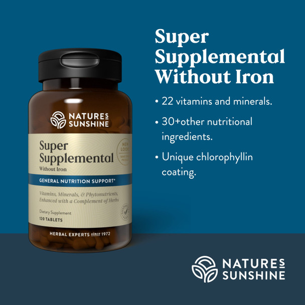 Nature'S Sunshine Super Supplemental W/O Iron, 120 Tablets | Multivitamin For Men And Women Provides Vitamins, Minerals, Amino