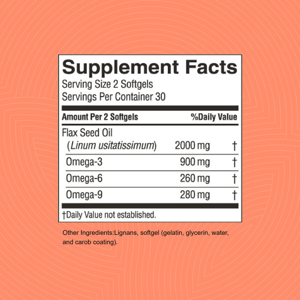 Nature'S Sunshine Flax Seed Oil, 60 Softgels | Excellent Source Of Heart-Healthy Fatty Acids, Contains Lignans Which Help Boost