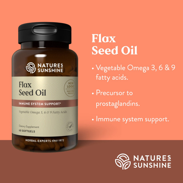 Nature'S Sunshine Flax Seed Oil, 60 Softgels | Excellent Source Of Heart-Healthy Fatty Acids, Contains Lignans Which Help Boost