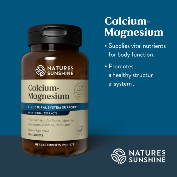 Nature'S Sunshine Calcium-Magnesium, Synerpro, 150 Tablets , Calcium Multivitamin Provides Vital Nutrients For Bones, Muscles