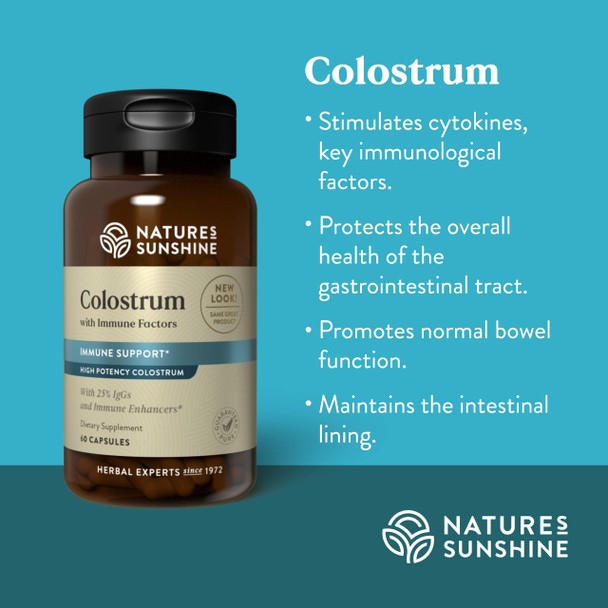 Nature'S Sunshine Colostrum With Immune Factors, 60 Capsules | Supports The Immune System And Promotes Gastrointestinal Health