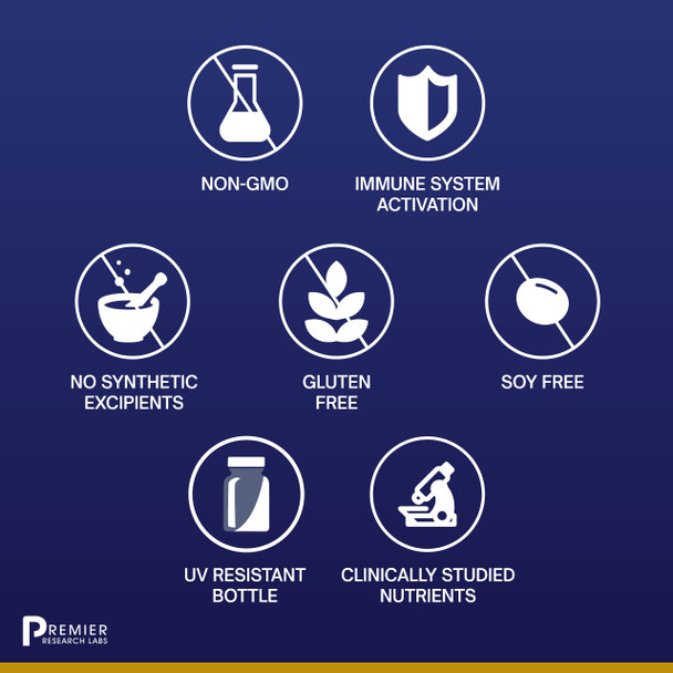 Premier Research Labs Nucleo Immune - Fermented Beta Glucan Supplement - Immune Support - With Turmeric, Prickly Pear & Lemon Pee
