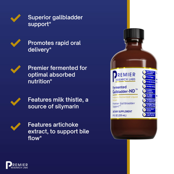 Premier Research Labs Fermented Gallbladder-Nd - Probiotics For Gallbladder Health - With Artichoke, Beetroot Extract & Milk This