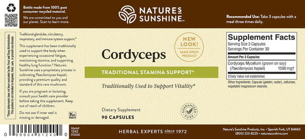 Nature'S Sunshine Cordyceps, 90 Capsules