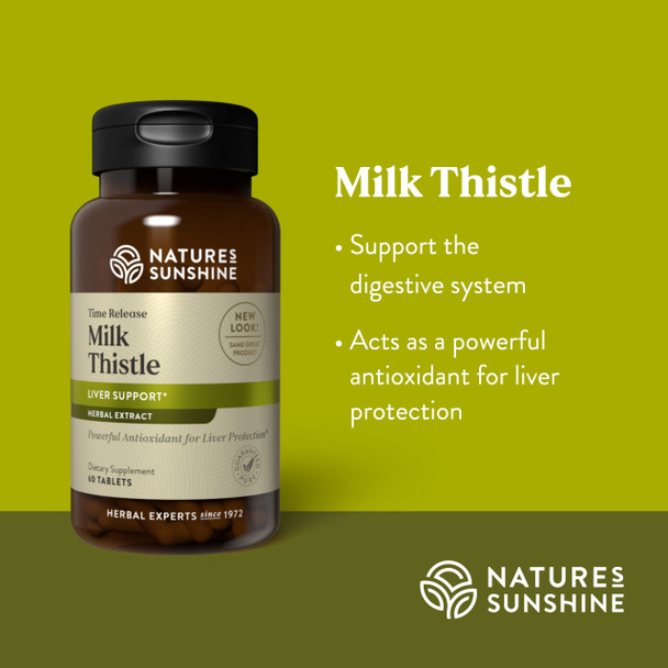 Nature'S Sunshine Milk Thistle, 60 Time-Release Tablets | Supports The Digestive System, Protects The Liver, And Acts As A Powerf