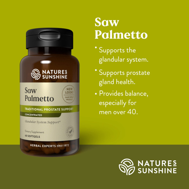 Nature'S Sunshine Saw Palmetto Concentrate, 60 Softgels | Supports Prostate Gland Health And Provides Hormone Balance For Men Ove