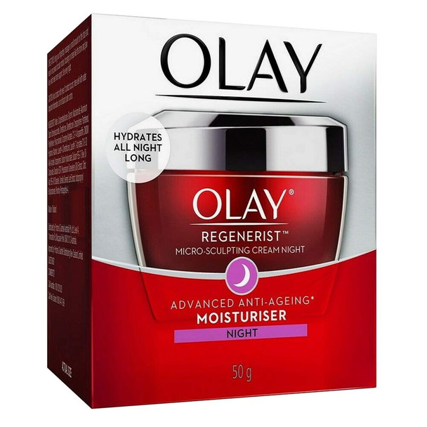Olay Regenerist Micro-Sculpting Night, Advanced Anti-Aging Face Moisturizer Cream, 50g