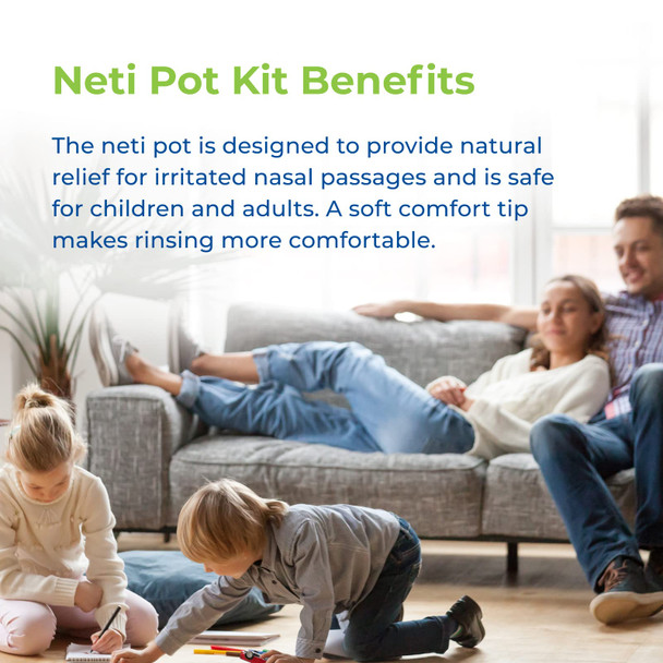 Rite Aid Neti Pot Nasal Rinse Kit With 30 Salt Packets - 1 Kit | Sinus Rinse For S & Children | Sinus Relief