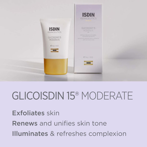 Glicoisdin 15 Moderate - Gel Exfoliant For Face With Glycolic Acid - 1.76 Oz