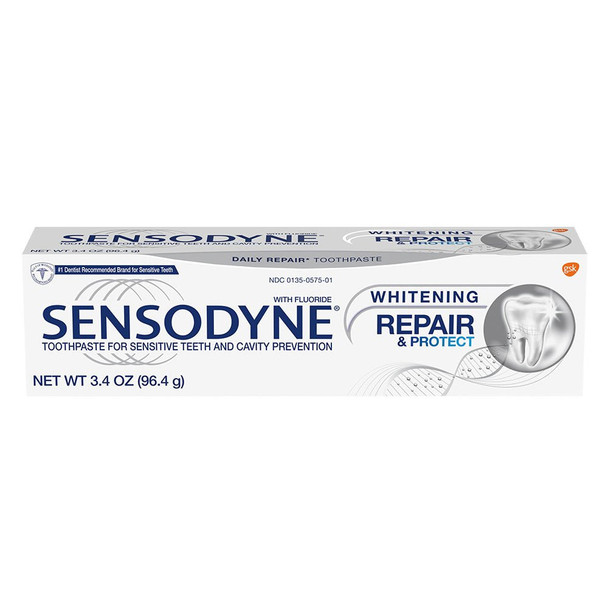 Sensodyne Repair & Protect Teeth Whitening Sensitive Toothpaste, Cavity Prevention and Sensitive Teeth Treatment - 3.4 Ounces