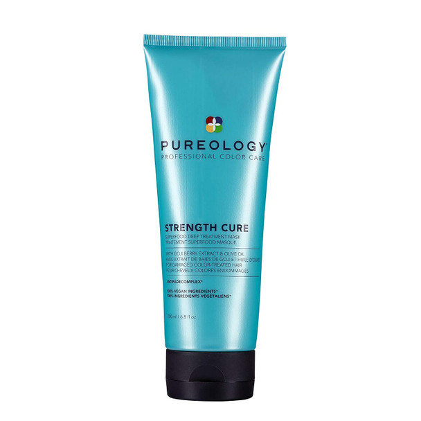 Pureology Strength Cure Superfood Treatment Hair Mask | For Dry, Color Treated Hair | Silicone-Free | Vegan