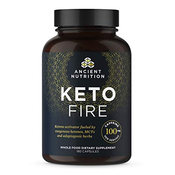 Ancient Nutrition KetoFIRE Capsules, Keto Supplement with BHB Salts as Exogenous Ketones, Electrolytes and Caffeine, Keto Diet, Ketosis Booster, 180 Count…