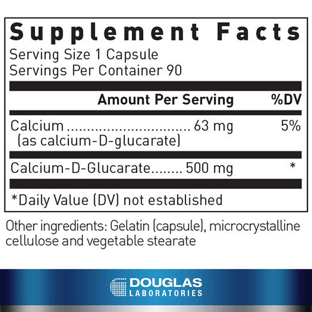 Douglas Labs, Calcium D Glucarate, 500 mg, 90 caps
