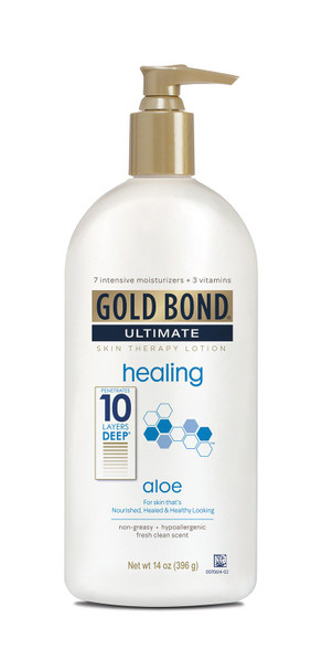 Gold Bond Ultimate Healing Skin Therapy Lotion for Dry Skin Aloe, 14 Ounce Body Lotion for Rough, Dry Skin with Aloe