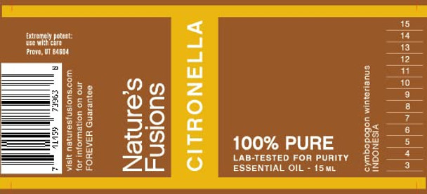 Nature's Fusions - Citronella Java Pure Essential Oil - 15mL