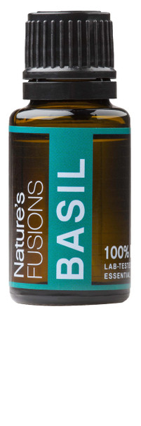 Natures Fusions Basil Essential Oil for Clarity - High Potency 100% Pure 15ml