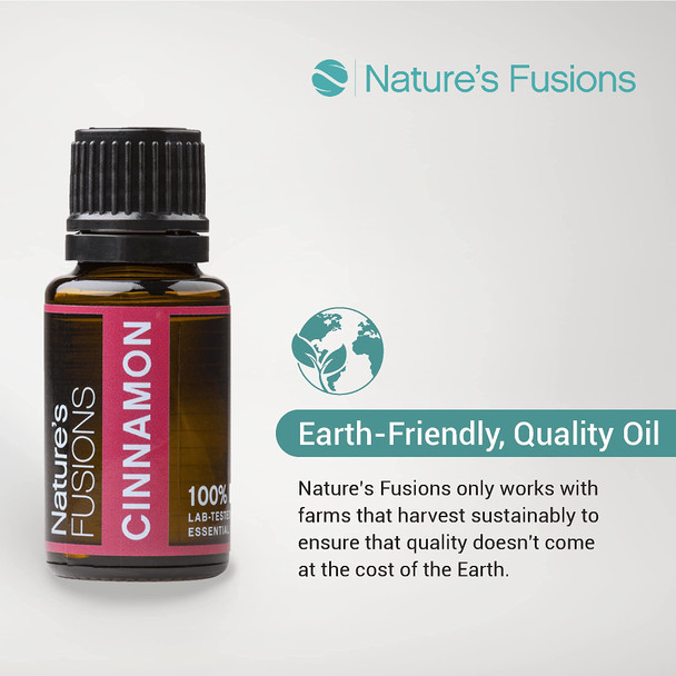 Nature's Fusions Cinnamon Bark, 100% Pure and  Essential Oils, Undiluted, Therapeutic Grade for Aromatherapy and Topical Use, .5 Fl Oz (Pack of 1) (15 mL)
