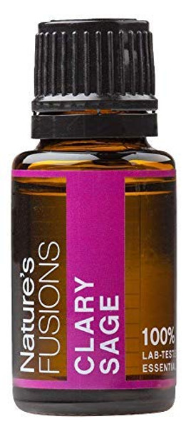 Nature's Fusions Clary Sage, 100% Pure and  Essential Oils, Undiluted, Therapeutic Grade for Aromatherapy and Topical Use, .5 Fl Oz (Pack of 1) (15 mL)