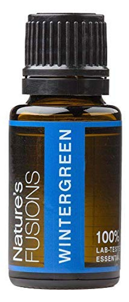 Natures Fusions Wintergreen Essential Oil, 100% Pure and  Essential Oil for Sinus and Muscle Pain Relief, Aromatherapy and Topical Oils, 15 Millirs