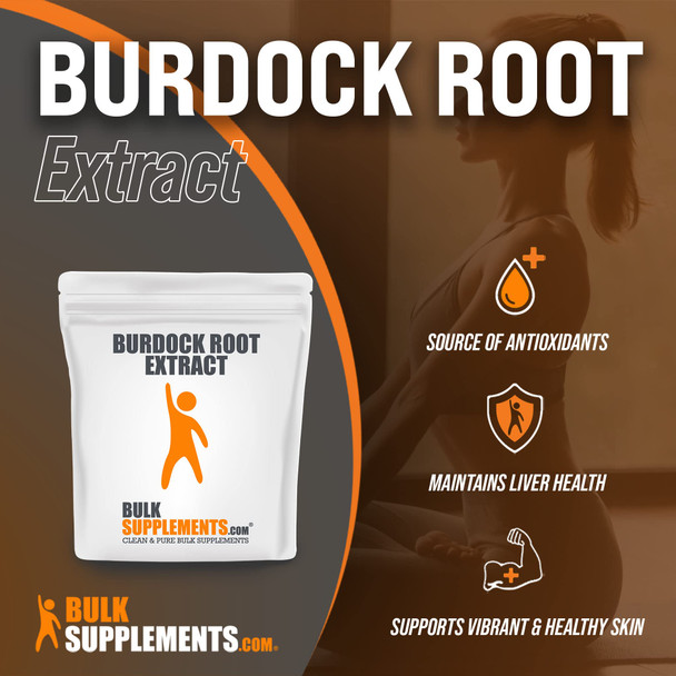 BulkSupplements Burdock Root Extract Powder - Herbal Supplements for Liver, Skin & Immune Support - , Soy Free - 1000mg , 250 Servings (250 Grams - 8.8 oz)