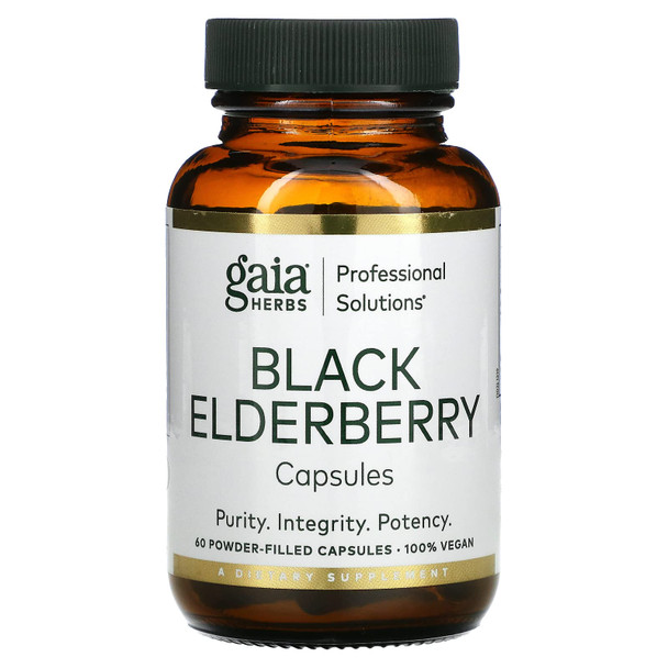 Black Elderberry, 60 Powder-Filled Capsules, Gaia Herbs Professional Solutions