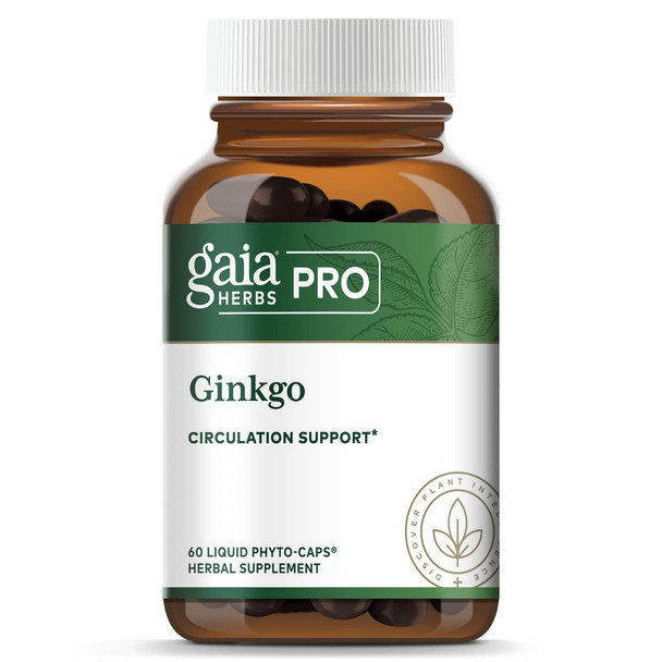 Gaia PRO Ginkgo -  Circulation & Brain Supplement - Cognitive Supplement for Brain - with Organic Ginkgo Leaf & Ginkgo Leaf Extract - 60 Vegan Liquid Phyto-Capsules (30 Servings)