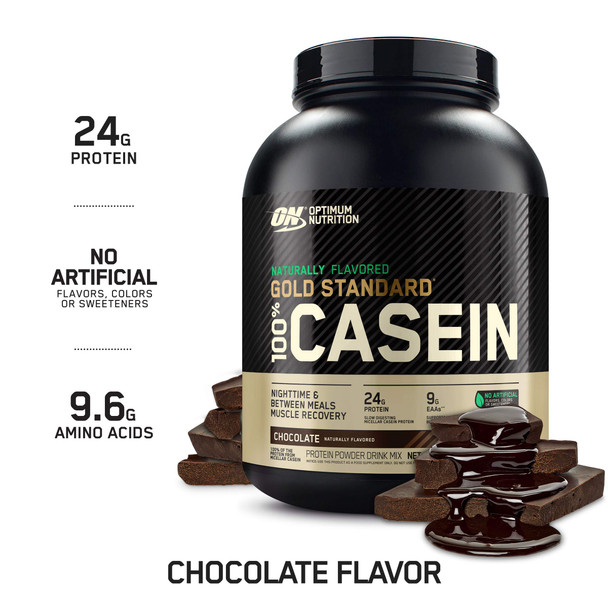 Optimum Nutrition Gold Standard 100% Micellar Casein Protein Powder, Naturally Flavored Chocolate Creme, 4 Pound (Packaging May Vary)