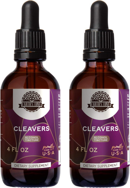 Earth's Love - Cleavers Alcohol Herbal Extract Tincture, Super-Concentrated Cleavers (Galium aparine) Dried Herb (2x4 Fl Oz)