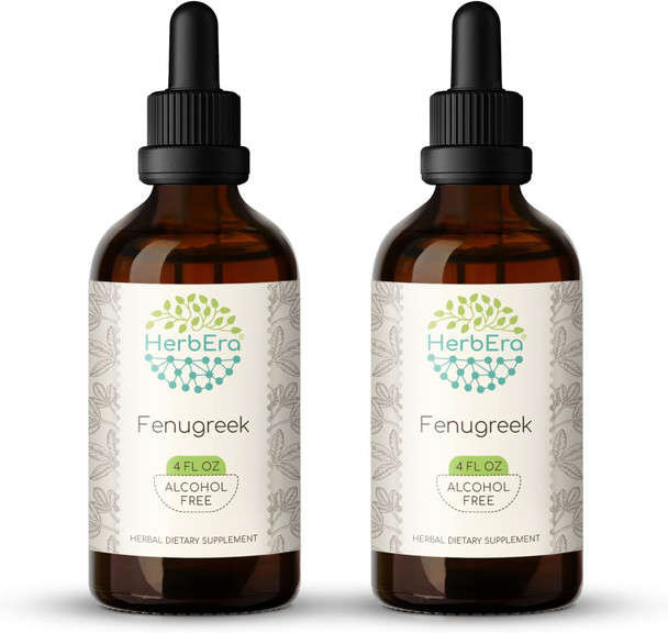 Fenugreek B120 (2pcs) Alcohol-Free Herbal Extract Tincture, Concentrated Liquid Drops Natural Fenugreek (Trigonella foenum-graecum) (2x4 fl oz)