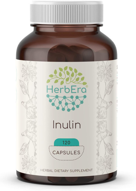 HerbEra Inulin Capsules, 500 mg, Inulin from Jerusalem Artichoke (120 Capsules)