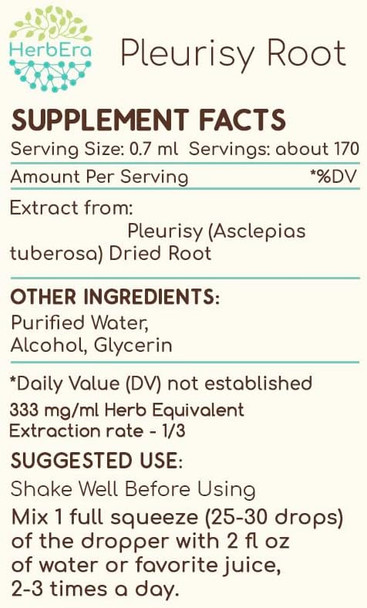 Pleurisy Root A120(2pcs) Alcohol Herbal Extract Tincture, Concentrated Liquid Drops Natural Pleurisy Root (Asclepius tuberosa) Dried Root (2x4 fl oz)