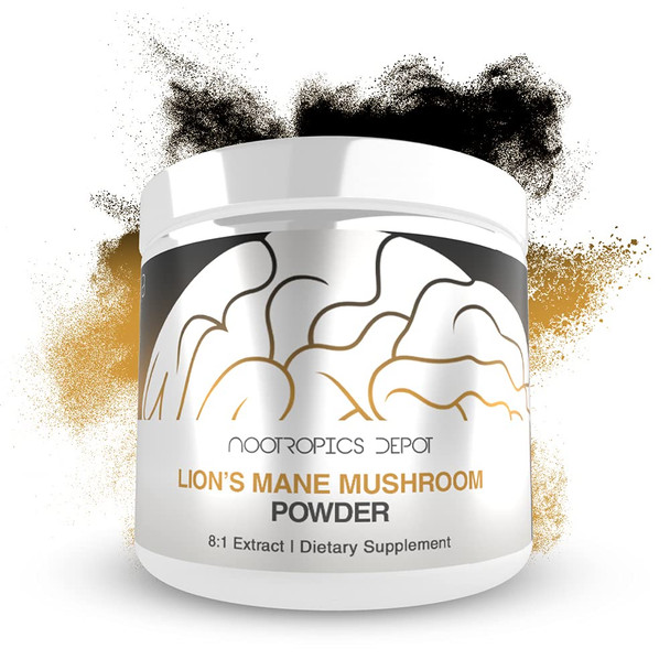 Lions Mane Mushroom Powder | 8:1  ing Body Dual Extract | 60 Grams | Hericium erinaceus | Brain Health Supplement | Neuroprotective + Boosts Mood | Supports Immune Health