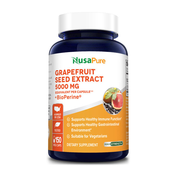 NusaPure Grape Extract 5000 mg per Capsule (Extract 10:1) with Bioperine 150 Veggie caps Vegan Non-GMO
