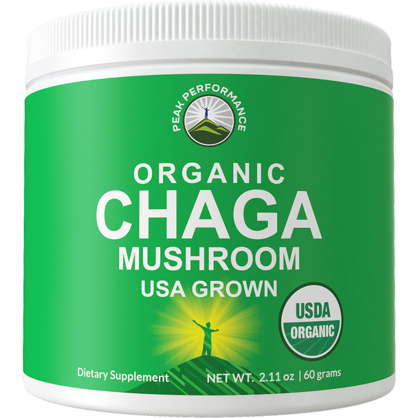 Chaga Mushroom Powder - USA Grown Made With Real Organic Chaga Chunks. Support Aging, Energy, Digestion. Vegan Bulk Chaga Mushrooms Powder. Ground Chaga Powder Extract. Mix With Tea & Coffee