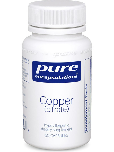 Pure Encapsulations, Copper, citrate, 60 vcaps