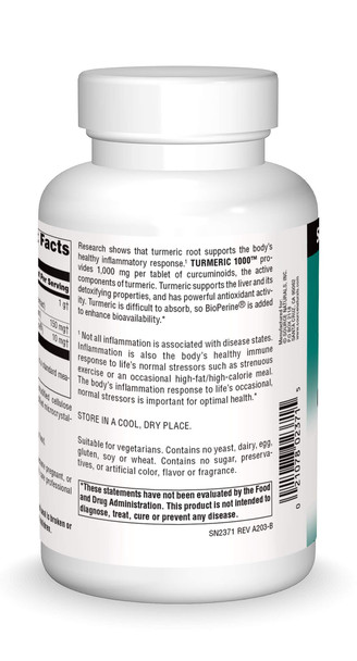 Source s Turmeric 1000 mg Curcuminoids - 120 Tablets