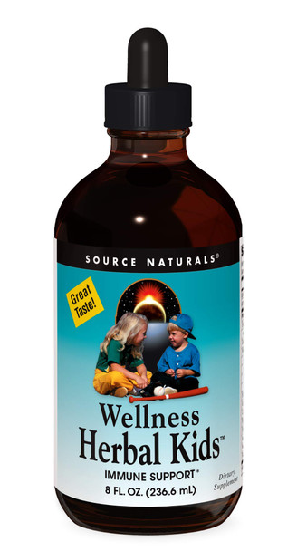 Source s Wellness Herbal Kids, for Immune System Support - Contains Echinacea, Yin Chiao, Elderberry, & More - 8 Fluid oz