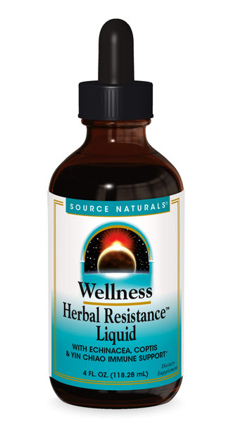 Source s Wellness Herbal Resistance Liquid Immune Defense Supplement & Immunity Booster with Echinacea, Elderberry & Yin Chiao - 4 OZ