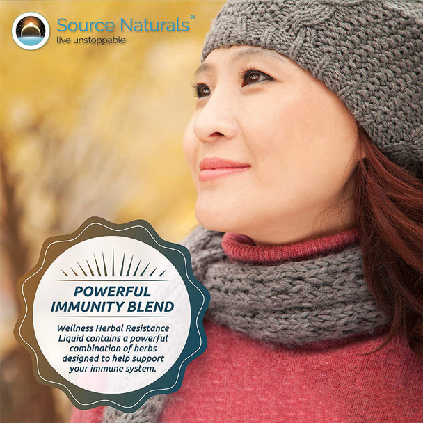 Source s Wellness Herbal Resistance Liquid Immune Defense Supplement & Immunity Booster with Echinacea, Elderberry & Yin Chiao - 4 OZ