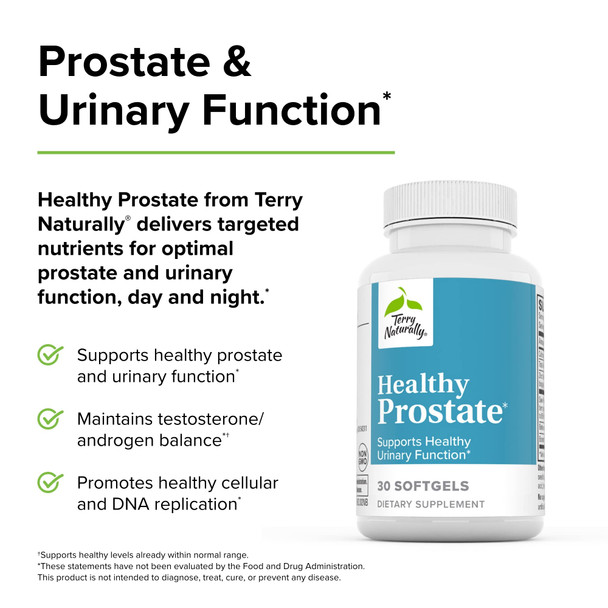 Terry ly Healthy Prostate - 30 Softgels - Supports Healthy Urinary Function - with Saw Palmetto, Zinc, Beta-sitosterol & Boron - Non-GMO,  - 30 Servings