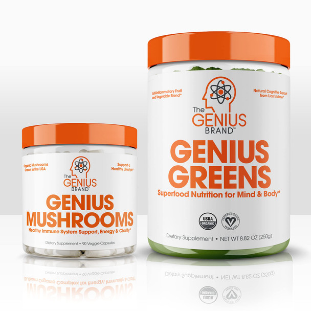 The Organic Brain & Immune Boosting Bundle with Genius Mushrooms & Greens