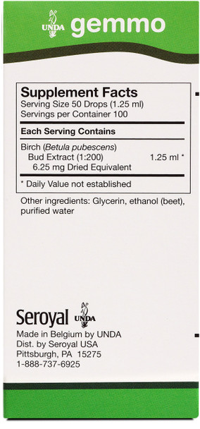 UNDA Gemmo Therapy Betula Pubescens | Birch Bud Extract | 4.2 fl. oz.