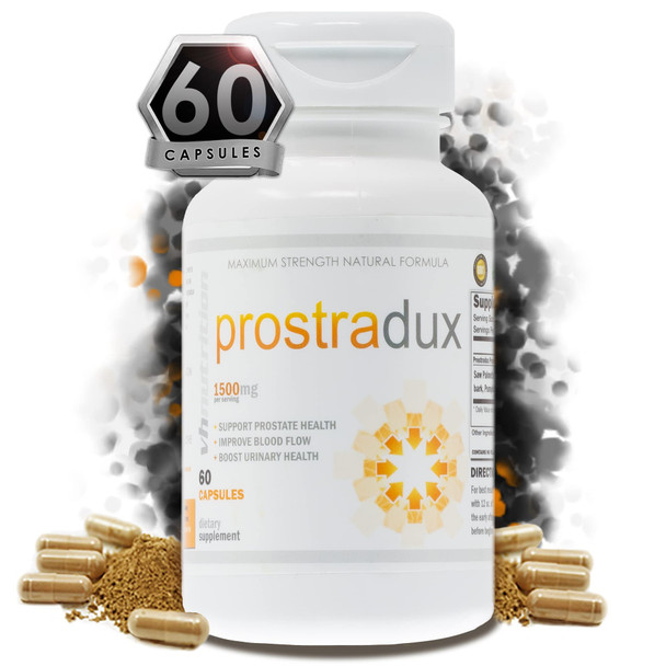 VH Nutrition PROSTRADUX | Prostate Supplement for Men | Promotes Urinary Health | Saw Palmetto Nettle Root Pumpkin Seed | Maximum Strength  Formula | 60 Easy-to-Swallow Capsules